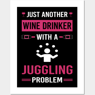 Wine Drinker Juggling Juggle Juggler Posters and Art